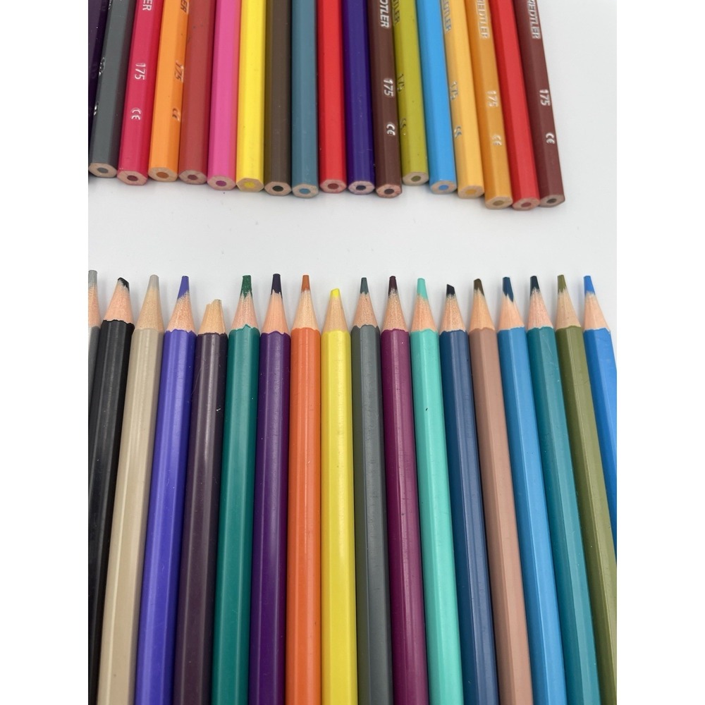 Lot Of 71 Staedtler Colored Pencils W/ Pen & Gear Double Decker Plastic Case Art - Picture 4 of 9